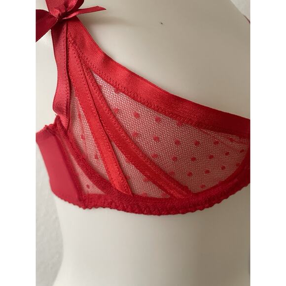 Agent Provocateur Bra Ellora Demi Polka Dot Sheer Lingerie - Picture 4 of 12